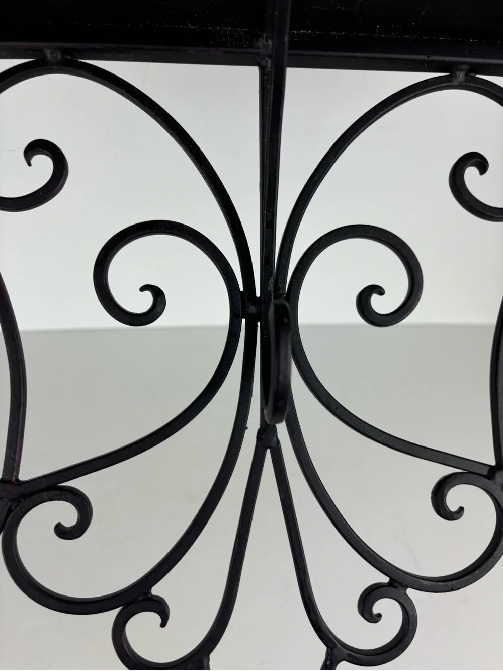 Large Metal Ornate Filigree Wall Shelf/Black Finish
